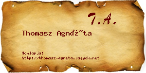 Thomasz Agnéta névjegykártya